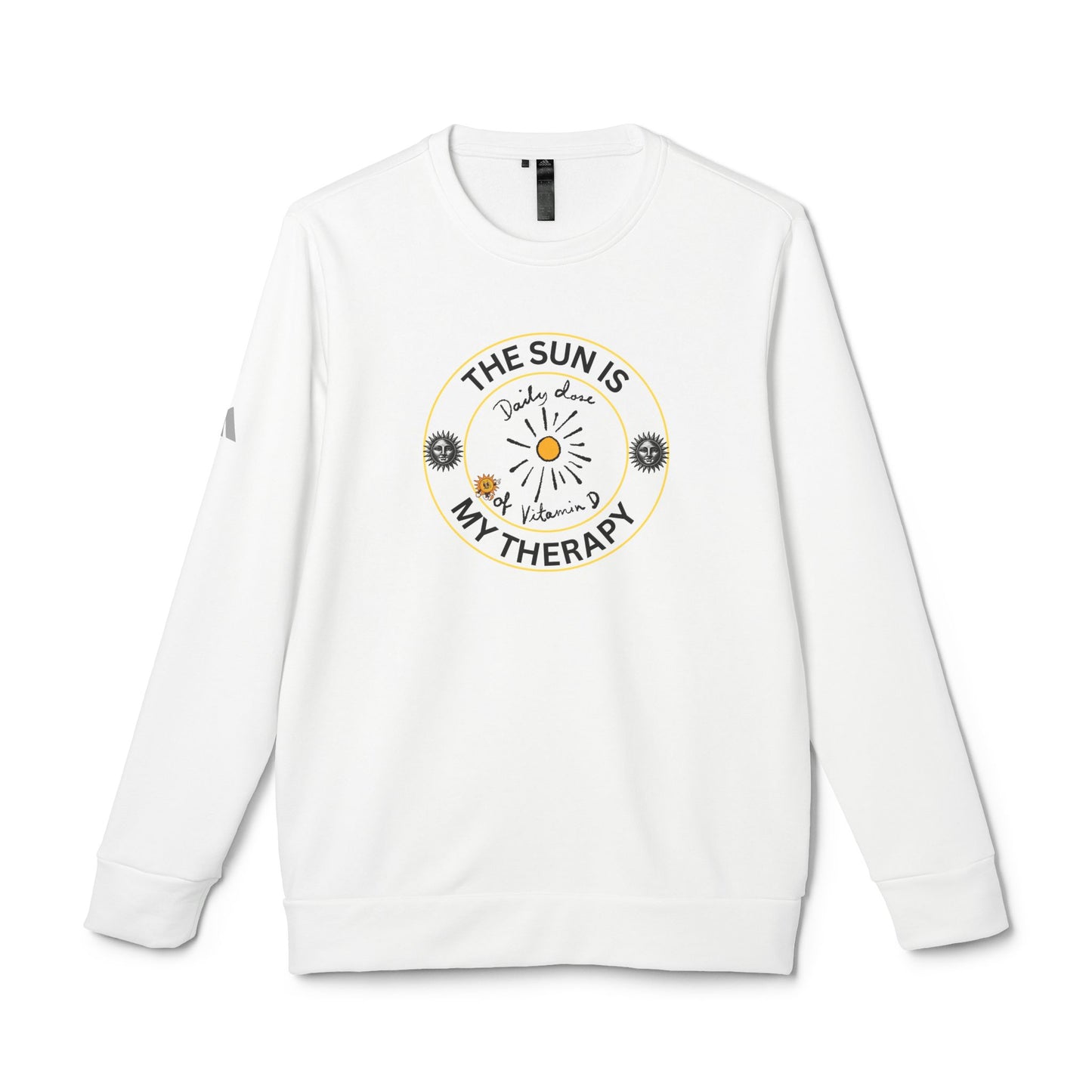 Adidas Unisex Fleece Crewneck Sweatshirt - "The Sun Is My Therapy" Design